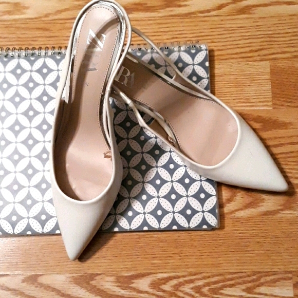 zara white kitten heels